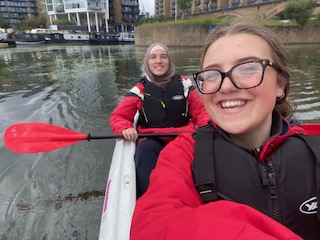 Kate, Tara and Lily on a London canoe hire